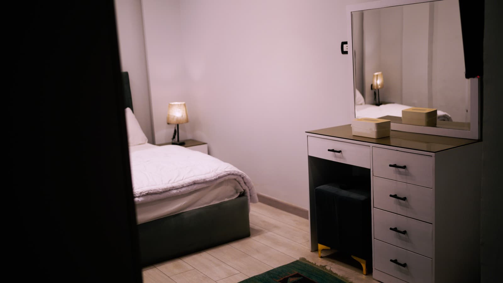 Room 1 arched entrance with ceramic number